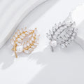 Gold and Silver Wheat Pearl Look Metal Brooch Pin Pair view 5