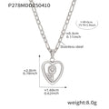Stainless Steel Embossed Flower Teardrop Heart Pendant Necklaces view 7