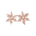 Layered Iris Flower Stud Earrings in Pink Blue Gold and White view 5