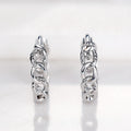 Silver Tone Linked Heart Small Hoop Earrings Jewelry Pair view 4