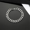 Antique Silver Tone Chunky Curb Chain Link Bracelet view 4