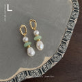 Jade Tone Chinese Style Pearl Drop And Stud Earrings view 7