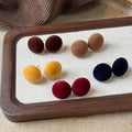 Colorful Flocked Round Stud Earrings Fashion Jewelry view 3