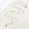 Silver Tone Round Resin Evil Eye Pendant Necklaces in Three Colors view 5