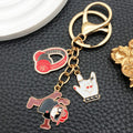 Street Dance Headphones and Record Metal Clasp Keychain Pair view 2