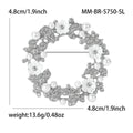 Pearl Rhinestone Flower Wreath Brooch Four Color Styles view 9