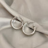 Silver Double Hoops