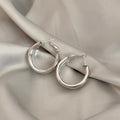 Gold and Silver Puffy Double Band Wide Hoop Earrings view 7