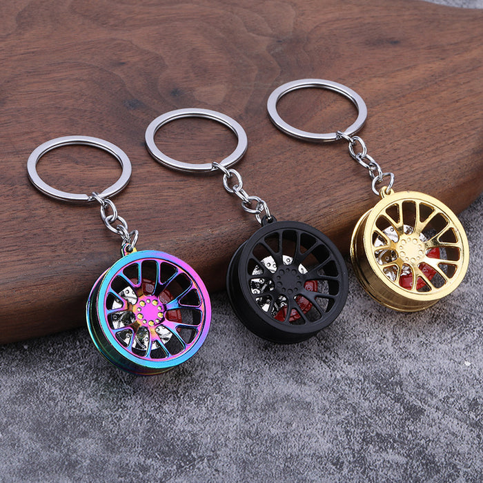 Car Brake Disc Wheel Hub Zinc Alloy Keychain Pendant
