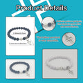 Black Or White Beaded Bracelet With Silver-Tone Metal Cross Charm view 3