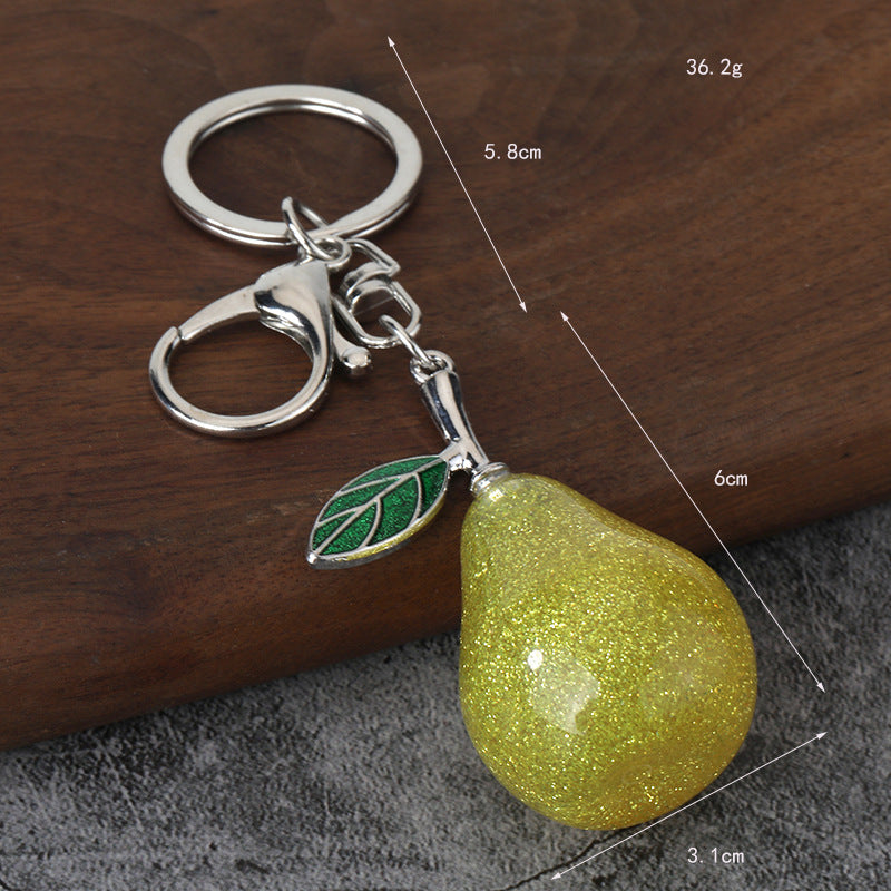 Lucky Pear Resin Alloy Keychain Bag Charm Accessory