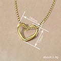Interlocking Open Heart Pendant Necklace in Gold Tone Finish view 4