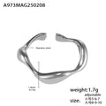 Stainless Steel Wave Open Adjustable Ring Gold Or Steel view 7