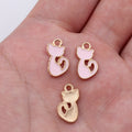 Gold Tone Curled Cat Enamel Charms in Five Bright Colors view 6
