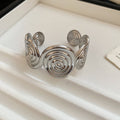 Metal Spiral Open Cuff Bracelet Silver Gold Two Tones view 6