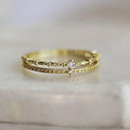 Double Layer Green Stone Beaded Stack Alloy Finger Rings view 3