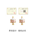 Gold Tone Pink Layered Birthday Cake And Candle Stud Earrings view 3