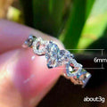 Silver Tone Heart Clear Stone Scalloped Band Ring Jewelry view 5