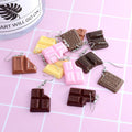 Miniature Chocolate Bar Resin Hook Earrings in Six Designs view 2