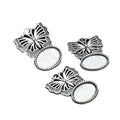 Butterfly Oval 13x18mm Metal Cabochon Pendant Trays view 5