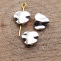 Antique Silver Hammered Irregular Heart Metal Bead view 2