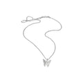 Crystal Butterfly Pendant Chain Necklace in Gold and Silver view 5