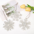 Silver Rhinestone Snowflake Hanging Ornaments Metal Cord view 3