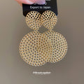 Openwork Double Disc Statement Earrings In Two Tones view 4