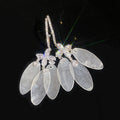 Silver Tone Crystal and Shell Petal Drop Earrings in Two Designs view 6