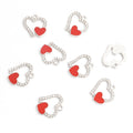 Colorful Small Heart Rhinestone Open Heart Charms in 12 Styles view 9