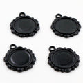 Small Floral Oval Pendant Bezel Settings in Two Finishes view 4