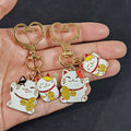 Maneki Neko Lucky Cat Enamel Keychains Heart Clips 2 Styles view 2