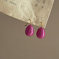 Blue Green And Pink Teardrop Hook Earrings With Decorative Details view 3