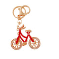 Jeweled Bicycle Keychains in Four Colors with Braided and Plain Loops view 5