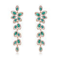 Gold Tone Silver Tone Floral Leaf Chain Tassel Crystal Four Designs Metal Dangle Earrings view 1