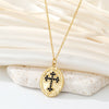 Black Cross Oval