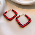 Leather Wrapped Diamond Hoop Earrings in Three Animal Prints view 8