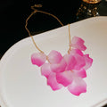 Gold Chain Matte Petal Cluster Necklace Four Colors view 9