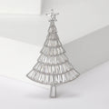 Baguette Crystal Christmas Tree Brooch in Gold or Silver Tone view 6
