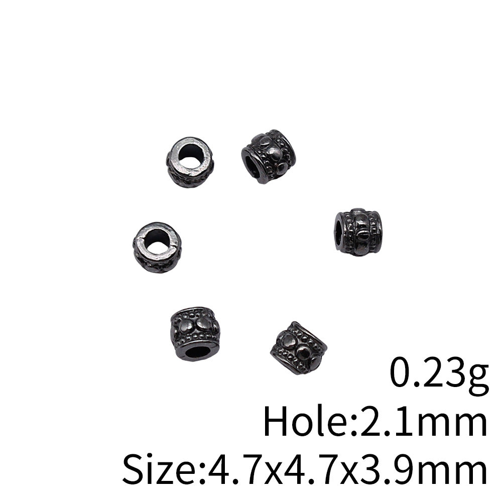 4.7x4.7x3.9mm 0.23g Multicolor Zinc Alloy Round Small Hole Spacer Beads for Bracelet Necklace DIY Jewelry