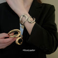 Two Open Geometric Cuff Designs In Gold Or Silver Tone view 4
