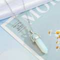 Silver Tone Bullet Crystal Pendant Necklaces in Five Colors view 4