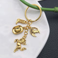Antique Gold and Silver Western Horse Hat and Boot Charm Keychains view 4