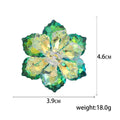 Crystal Layered Flower Brooch in Eight Color Options view 5