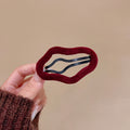 Velvet Irregular Geometric Duckbill Hair Clips 2 Colors view 6