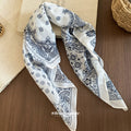 Brown Blue Paisley Polka Dot And Leopard Print Scarves view 4