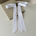 Satin Long Tail Bow Hair Claw Clip Metal Bar Five Colors view 10