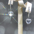 Silver Heart Halo Leverback Clear Drop Earrings Pair view 2