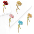 Carnation Flower Stem Brooch Enamel Alloy Pin Five Colors view 2