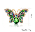 Gold Tone Silver Tone Butterfly Sculpted Crystal Enamel Nineteen Designs Metal Brooch Pin view 9